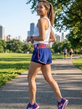 So Cute Blue Celestial Running Shorts - XS